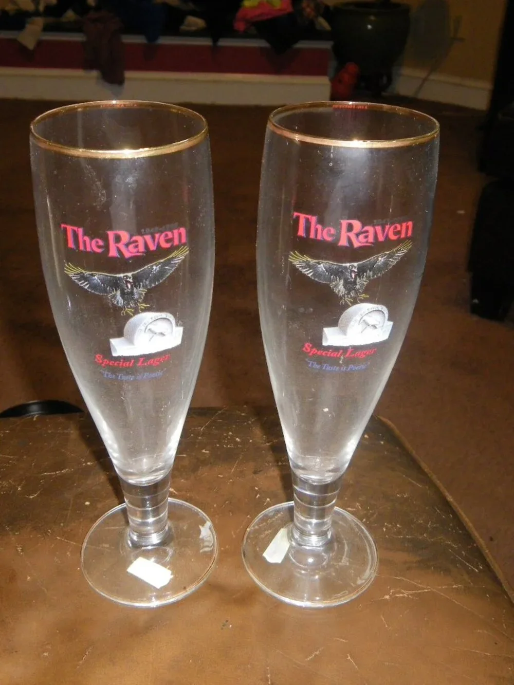 2 Vintage The Raven Special Lager 0.4L Rastal German Beer Tall Bar Glasses